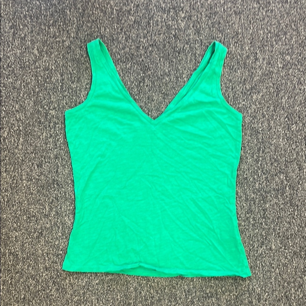 Boden Vibrant Green V-Neck Tank Top